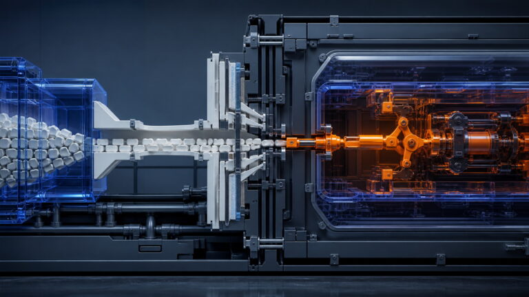 Architectural cutaway showing generated model tokens crossing a parser gate and actuating a privileged execution chamber.