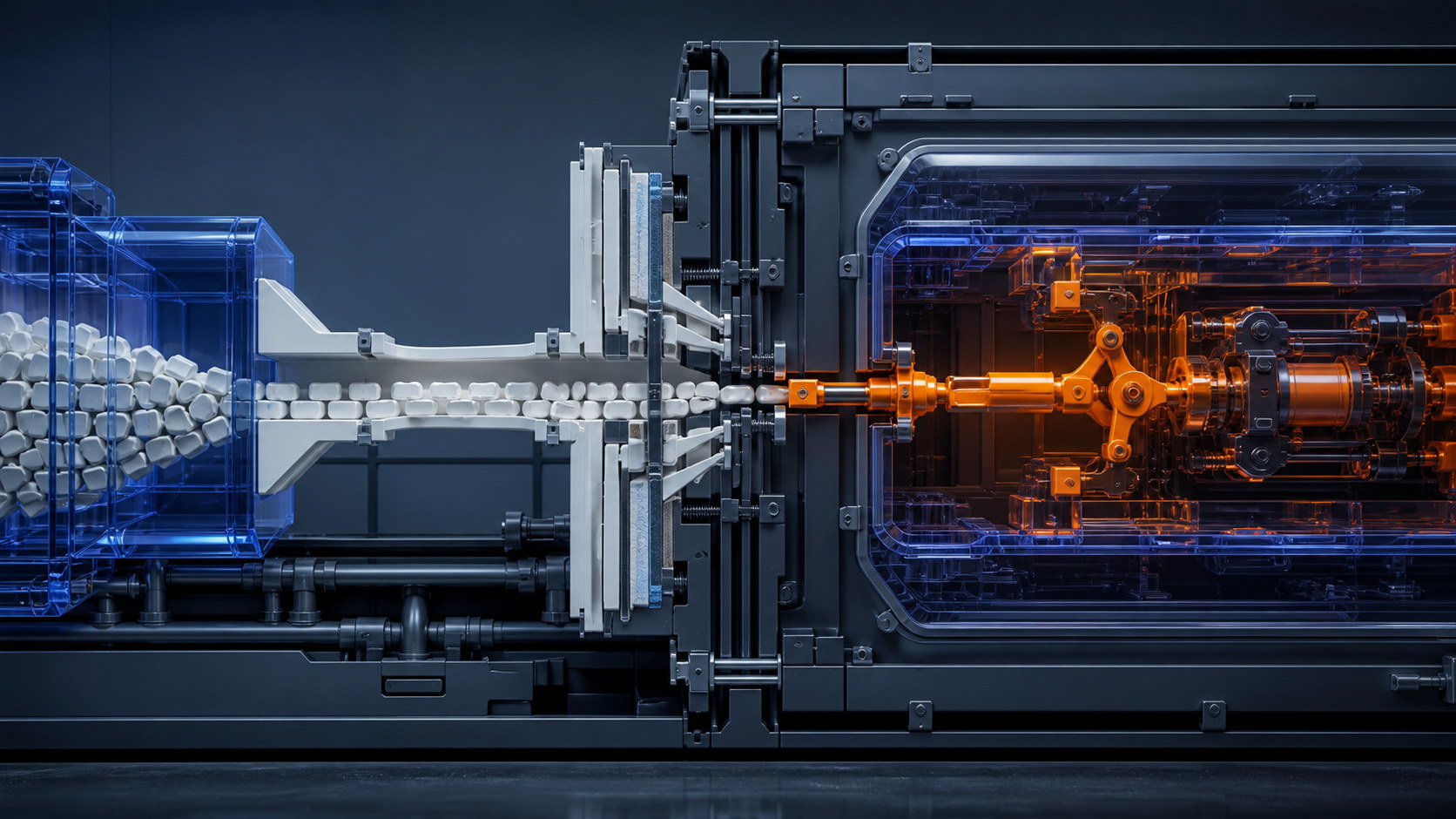 Architectural cutaway showing generated model tokens crossing a parser gate and actuating a privileged execution chamber.